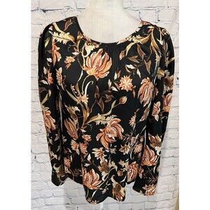 I.N.C International Concepts, Long Sleeve Polyester, Floral Top Blouse size smal
